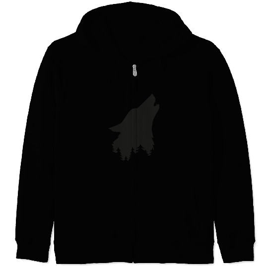 Great Black Wolf for Forest Zip Hoodies
