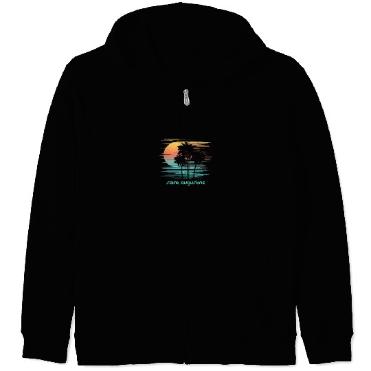 Saint Augustine Florida Stylish Souvenir Vacation Zip Hoodies