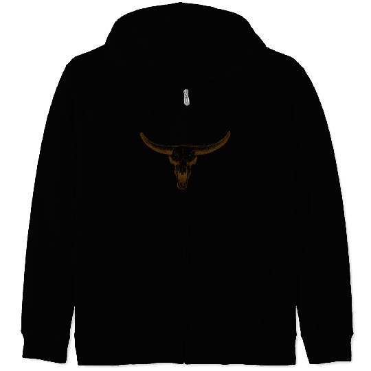 bull skull Zip Hoodies