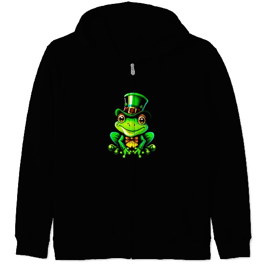 Saint Patrick's Day Frog Lucky Charm Zip Hoodies