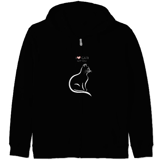 I Love Cat Zip Hoodies