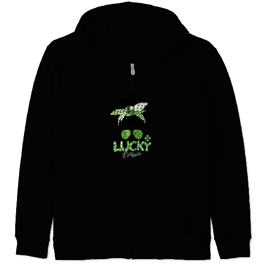 One Lucky Nana Matching Family St Patricks Day Zip Hoodies