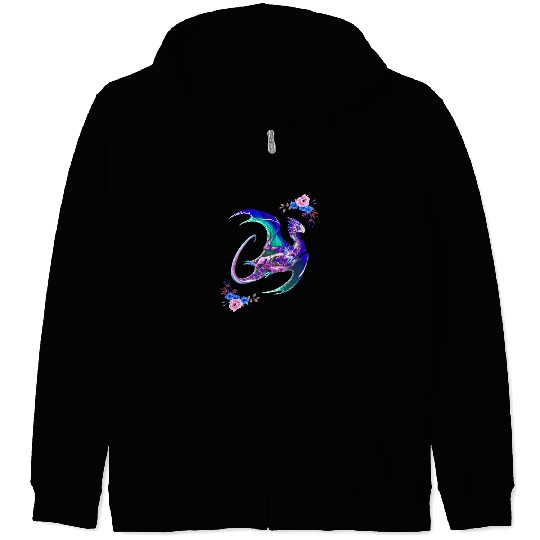 Day Of The Dead Sugar Skull Dragon Zip Hoodies