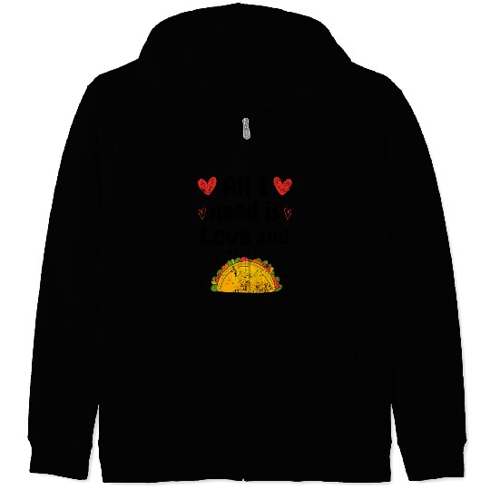 Vintage I Love Tacos Groovy Tacos Are My Valentine Zip Hoodies