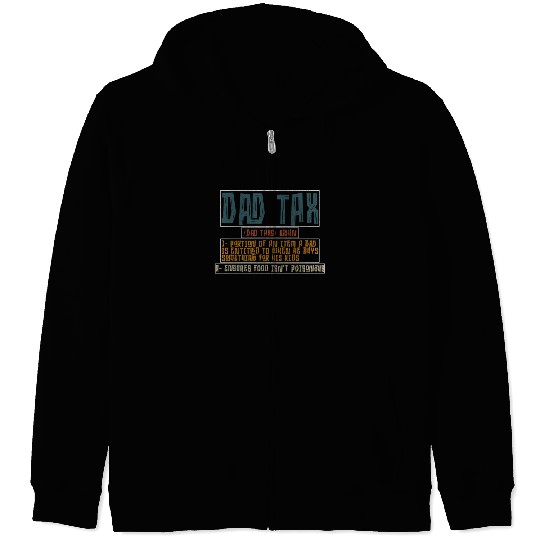 Vintage Dad Tax Definition Men Funny Father's Day Zip Hoodies