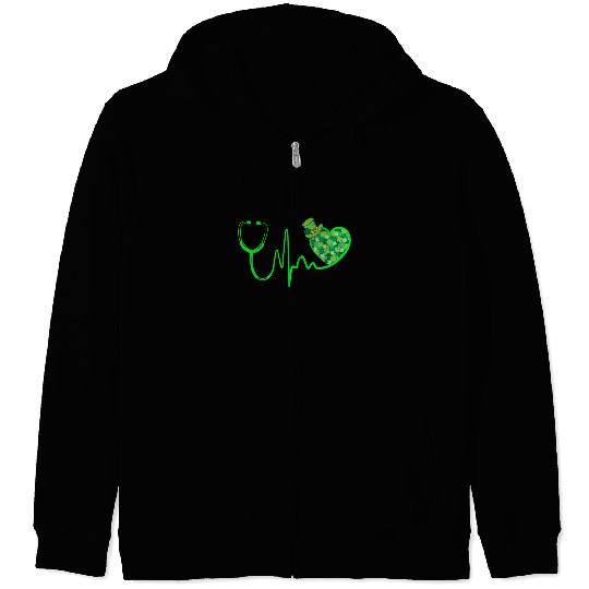 Scrub Top Lucky Nurse St Patricks Day Zip Hoodies