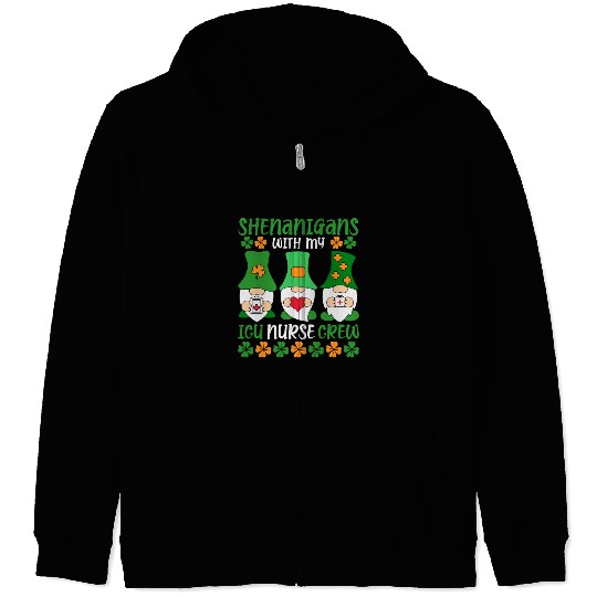 Shenanigans With My ICU Nurse Crew Saint Zip Hoodies