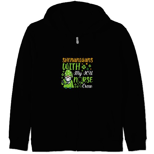 Shenanigans With My ICU Nurse Crew Saint Zip Hoodies