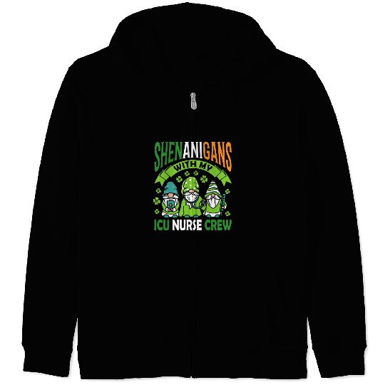 Shenanigans With My ICU Nurse Crew Saint Zip Hoodies