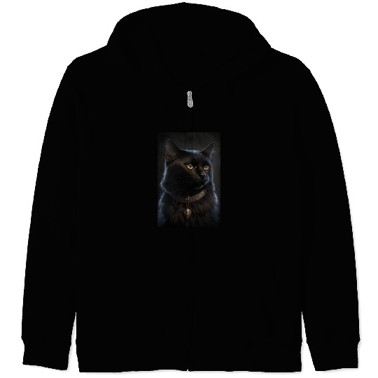 Bombay Cat Breed Portrait Royal Renaissance Animal Zip Hoodies