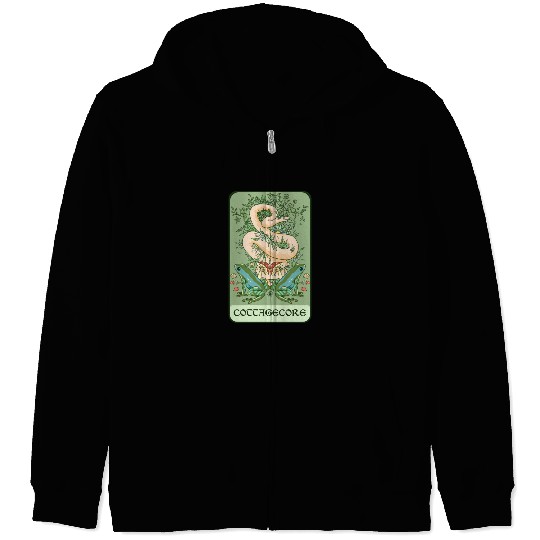 Tarot Card Goblincore Snake Cottagecore Frog Aesth Zip Hoodies