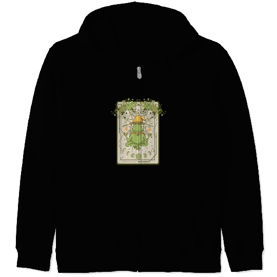 Dark Cottagecore Wizard Frog Goblincore Aesthetic Zip Hoodies