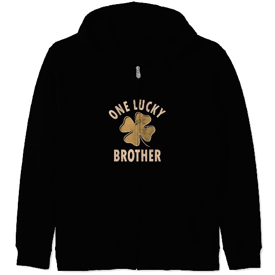 One Lucky Brother Funny Saint Patricks Day Zip Hoodies