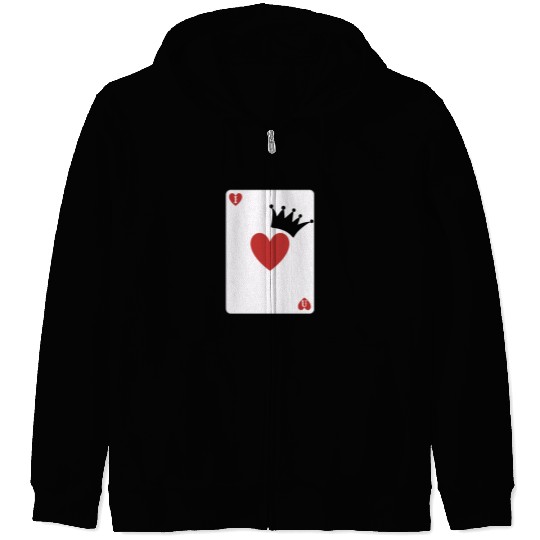 love you on playing card Zip Hoodies