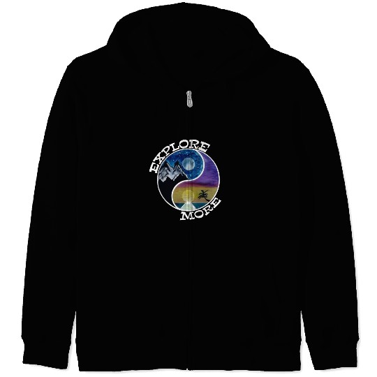 Explore more mountains & oceans wanderlust guided Zip Hoodies