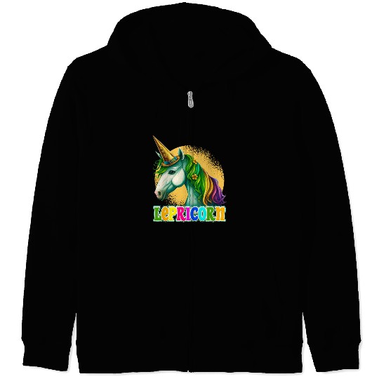 Lepricorn St. Patrick's Day Unicorn Women Zip Hoodies