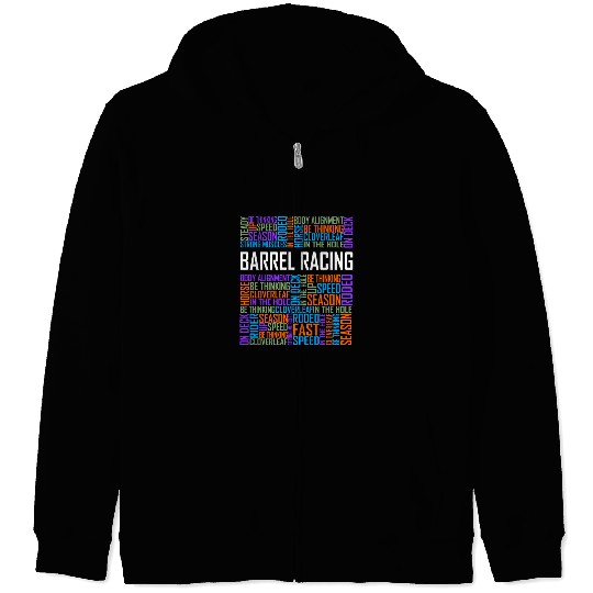 Barrel Racing - Words Zip Hoodies