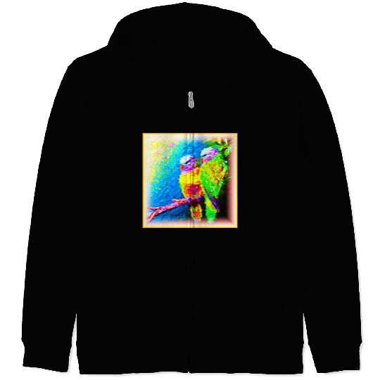 A Vibrant and Joyful Rainbow Birds. Buy Now Zip Hoodies