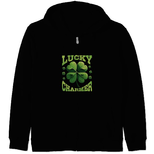 Lucky Charmer Shamrock St Patrick's Day Zip Hoodies