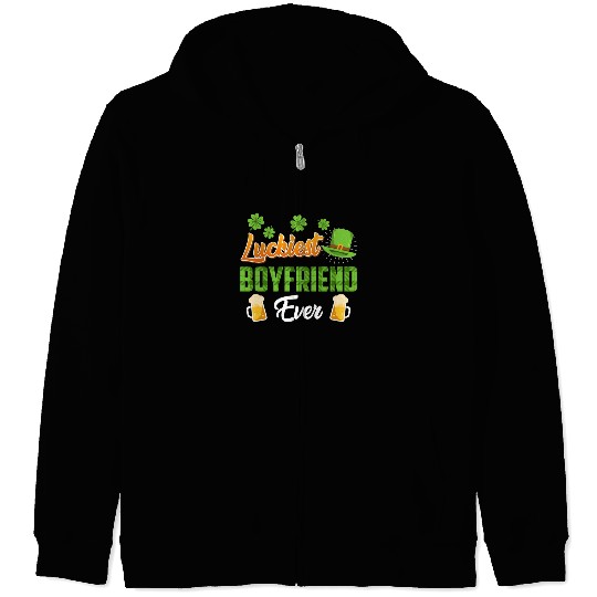 Luckiest Boyfriend Ever St. Patrick's Day Zip Hoodies