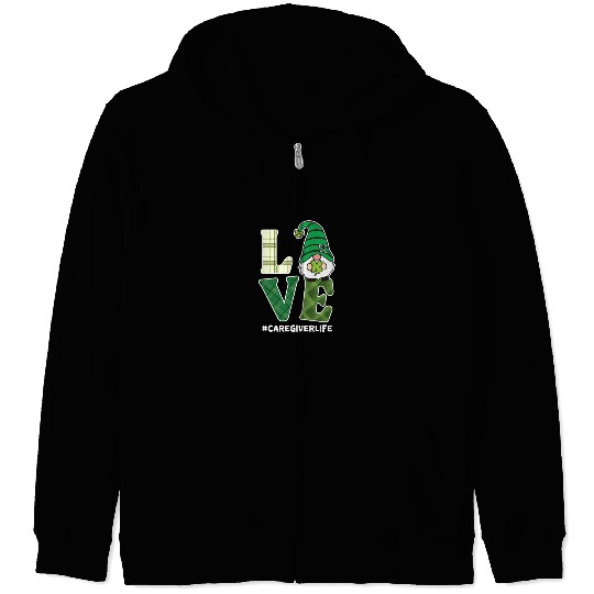 Love Caregiver Life St. Patrick's Day Zip Hoodies