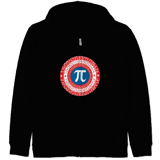 Captain Pi Superhero Shield Zip Hoodies