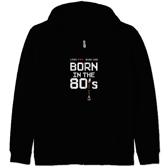 1985 Birtday Retro Gamer Pixel Born in the 80s Zip Hoodies