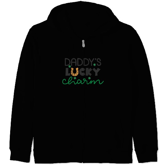 Daddy's Lucky Charm St. Patrick's Day Kids Boy Zip Hoodies