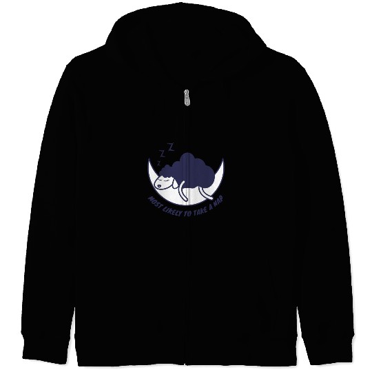 Most likely to take a nap, sleeping sheep Zip Hoodies