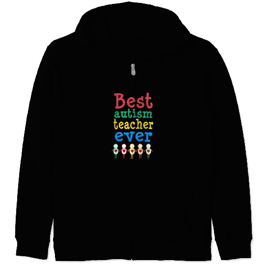 Autism Teacher Gift Zip Hoodies