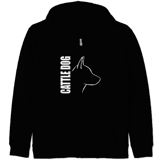 Cattle Dog Profile dog mom Zip Hoodies