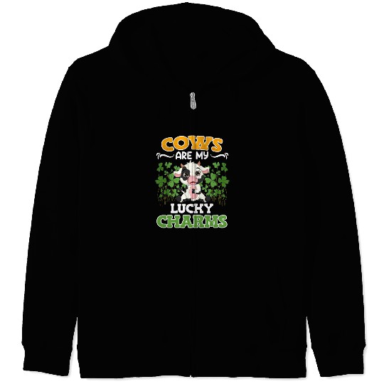Cows are my lucky charms farmer Zip Hoodies