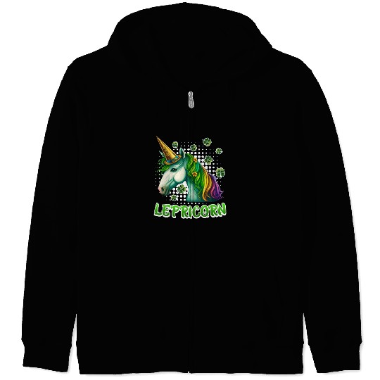 Lepricorn St. Patrick's Day Unicorn Women Zip Hoodies