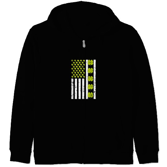 United States Shamrock St. Patrick's Day Zip Hoodies