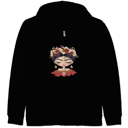 Frida Kahlo Zip Hoodies