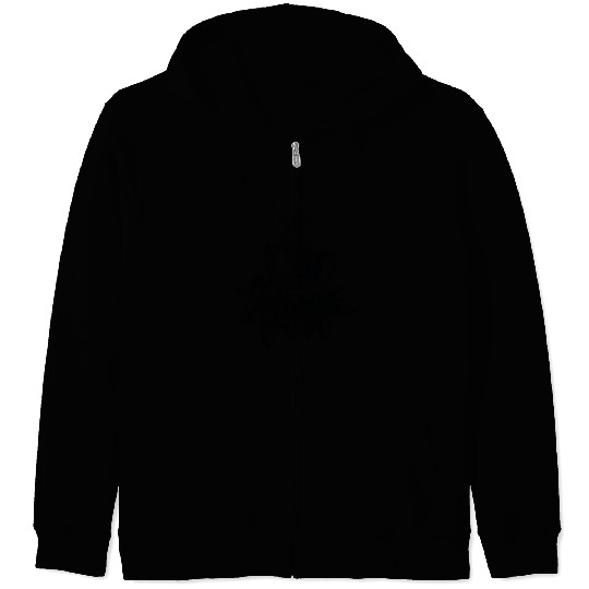 Death Before Decaf Line Art Zip Hoodies