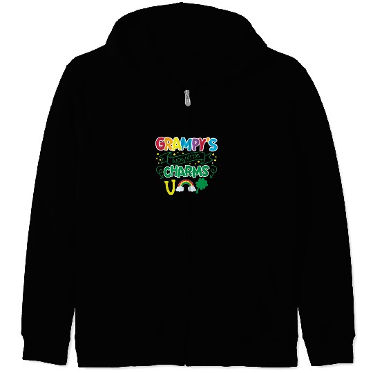 Grampy's Lucky Little Charms Clover Shamrock Zip Hoodies