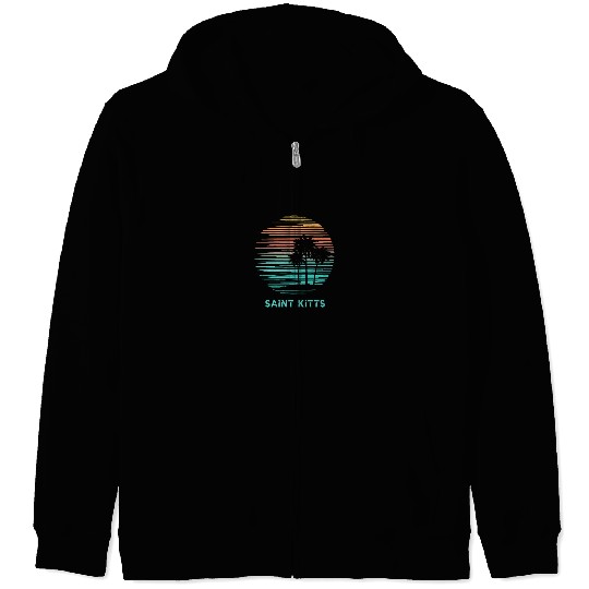 Saint Kitts Cool Souvenir Vacation Artistic Zip Hoodies