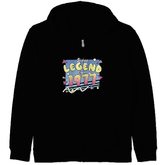 Living Legend Since 1977, 80s Themed Birthday Zip Hoodies