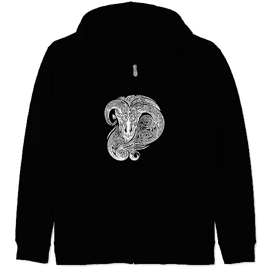 Elegant Capricorn Vintage T Tattoo Zip Hoodies