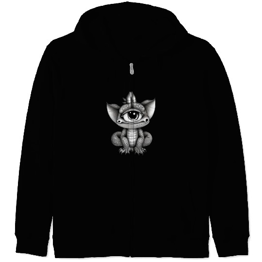 cute adorable one eyed dragon original Zip Hoodies