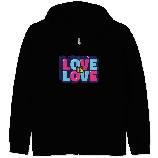 Love is love retro Zip Hoodies