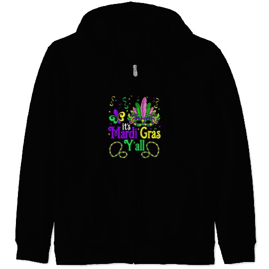 Its Mardi Gras Yall Zip Hoodies Mardi Gras Party Mask