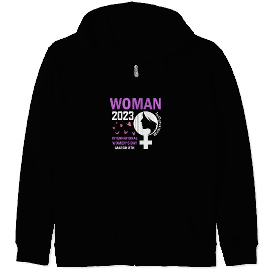 International Women's Day 2023 Embrace Equity Zip Hoodies