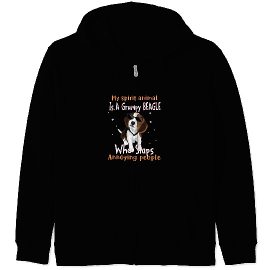 My Spirit animal Is A Grumpy Beagle Zip Hoodies