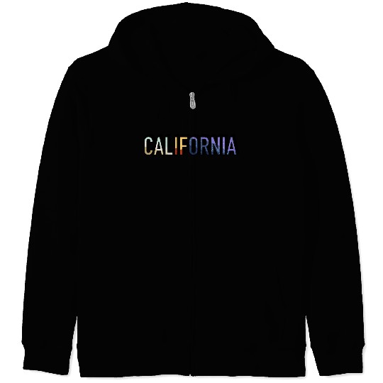 California State Gradient Typography Zip Hoodies