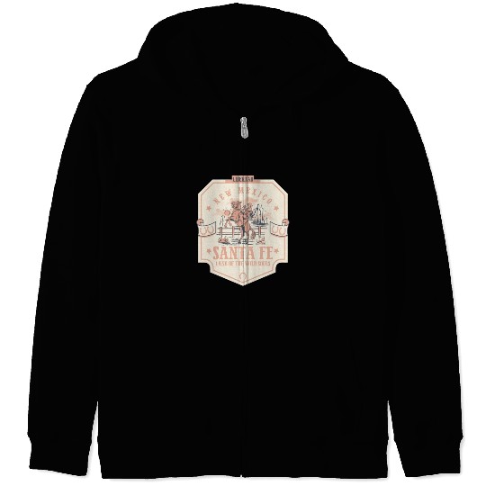 santa fe new mexico wild west town Zip Hoodies