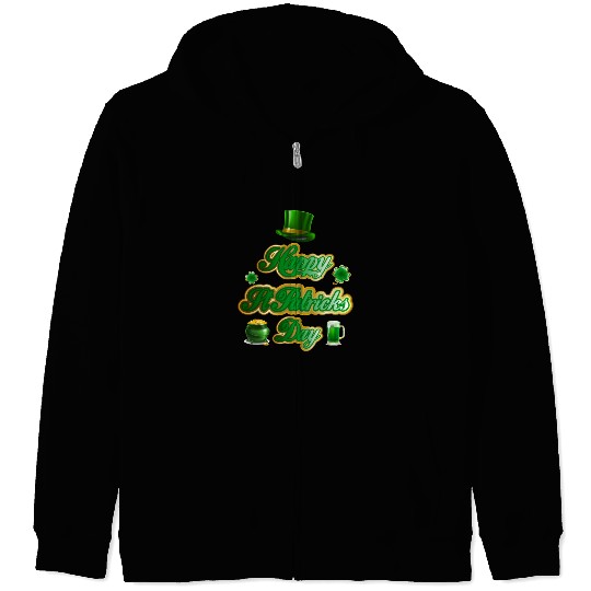 St Patricks Day Irish Shamrock Ireland Saint Zip Hoodies