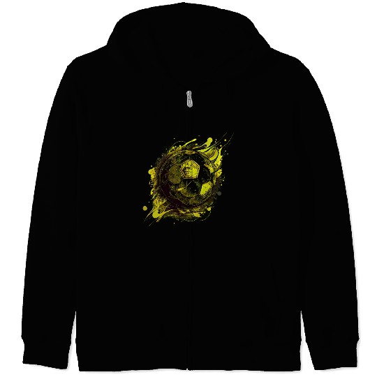 Yellow Gold Soccer ball, Football, Sports Zip Hoodies