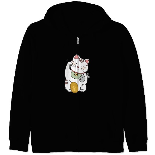 Lucky Cat Zip Hoodies